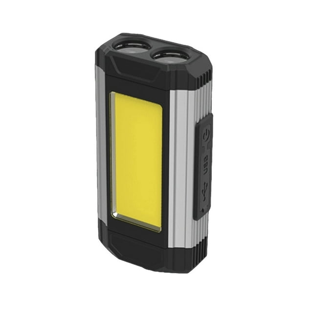 Mistaha Multi-functional COB Work Light with Magnetic Hook Design - Silver, USB Rechargeable Inspection Light for Camping, Hiking, Car Repair, and More