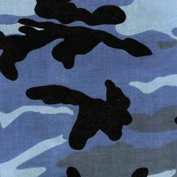 Bandanna Co Camouflage, Sky Blue, 22" x 22" (3rd)