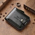 thumbnail image 1 of Genuine Leather Zipper Wallet For Men - RFID Blocking Large Capacity Credit Card Holder Holder Wallet, Business Style, Solid Color, 1 of 3