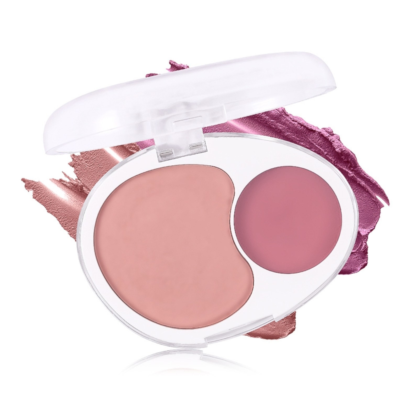 blush for cheeks Double Powder Blusher Mud Soft Waxy Feeling Slimming ...