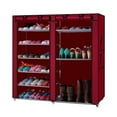thumbnail image 3 of Veryke Double Rows 9 Lattices Combination Style Shoe Cabinet, Non-woven Fabrics & Steel Shoe Rack Storage Organizer - Wine Red, 3 of 7