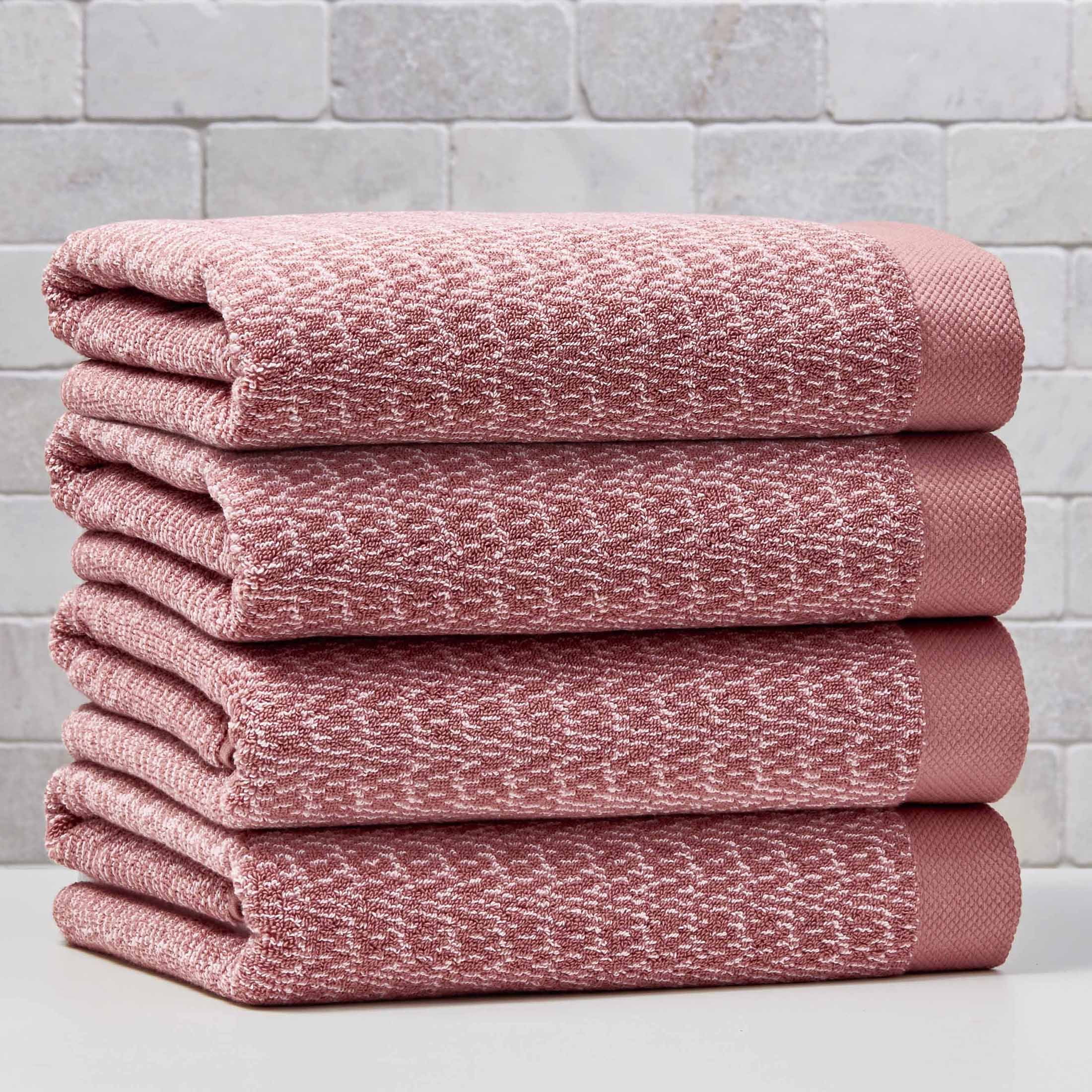 Better Homes & Gardens Signature Soft Cotton Melange 6 Piece Bath Towel Set,Old Rose
