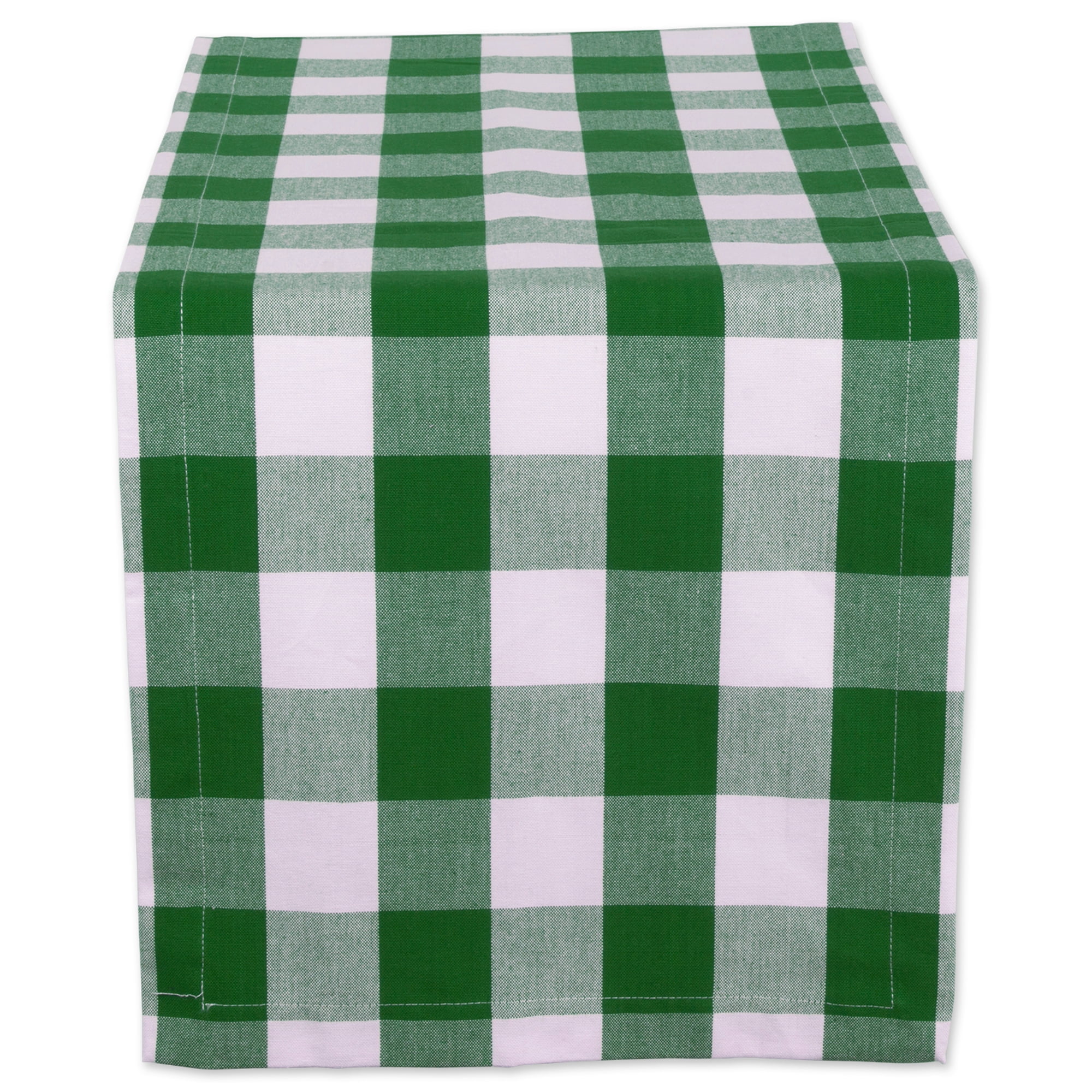 72" Green and White Buffalo Check Rectangular Table Runner