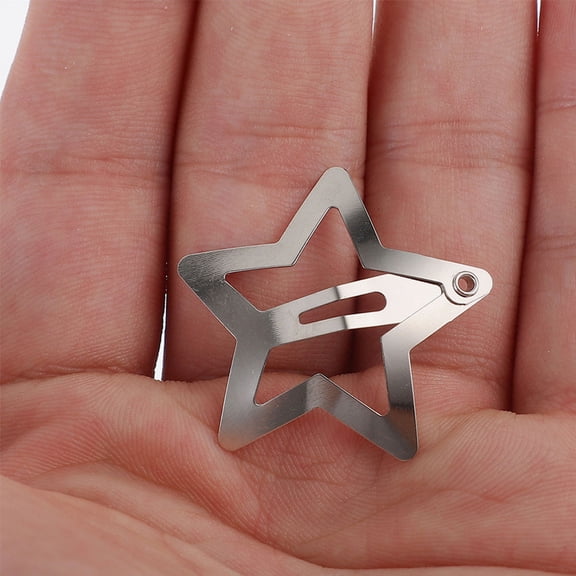 ELAYARD 10Pcs Star Hair Clip for Women Stainless Steel Silver Hair Styling Accessories Wedding