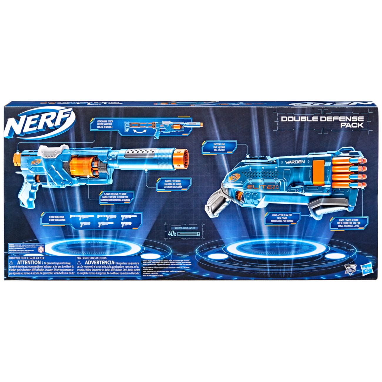 Nerf Nerf Elite 2.0 Double Defense Pack Blasters and Darts Set