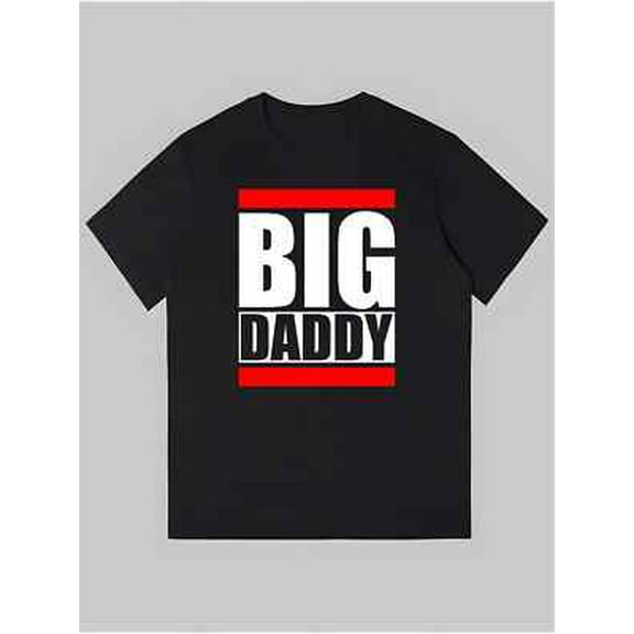 Velto 1pc Men's BIG DADDY Graphic Print Cotton T-Shirt - Black with White & Red Letter All Size S-5XL