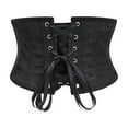 thumbnail image 3 of Hvyesh Women Floral Underbust Corset Belt Lacing Up Waist Trainer Corset Top for Renaissance Steampunk Pirate Costume, 3 of 4