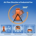 thumbnail image 4 of LifePlus Industrial Drum Fan, 5620cfm High Velocity Floor Fan 3 Speed Air Circulation, 24 inch, Orange, 4 of 9