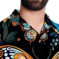 thumbnail image 5 of Flower Butterfly Men's Short Sleeve Spread Collar Poplin Shirt, Casual Printed Button Down Summer Beach Tops for Men, Unisex Comfortable Shirts, 5 of 6