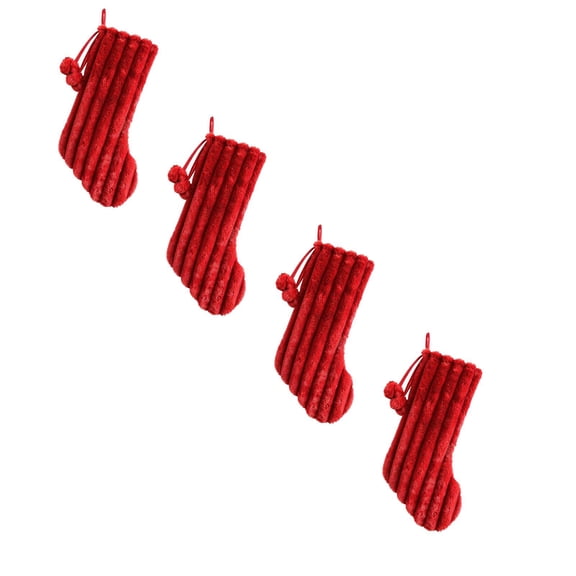 Christmas Stockings, 18.9 inches Coquette Velvet Christmas Stocking Hanging Xmas Tree Decor for Fireplace Holiday Festival Party Ornament, 4pcs