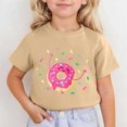 thumbnail image 2 of LUOGENLI T-Shirt pour Filles Enfants Imprimé Mignon Manches Courtes Col Rond T-Shirt Maxi Hauts et Fente Kaki 8-9 Ans, 2 of 4