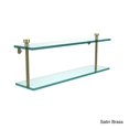 thumbnail image 5 of Foxtrot Collection Two Tiered Glass Shelf - Satin Chrome / 22 Inch, 5 of 5
