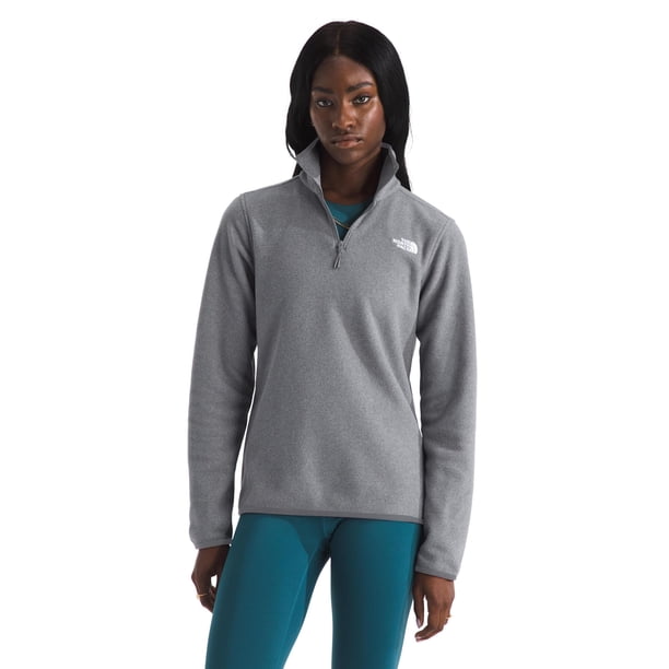 Chaqueta The North Face Glacier Fleece con cierre de 1/4, gris, XL