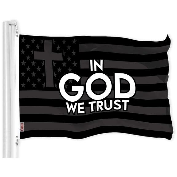 G128 In God We Trust Patriotic Flag | 3x5 Ft | LiteWeave Pro Series Printed 300D Polyester | Indoor/Outdoor, Vibrant Colors, Brass Grommets, Thicker and More Durable Than 100D 75D Polyester