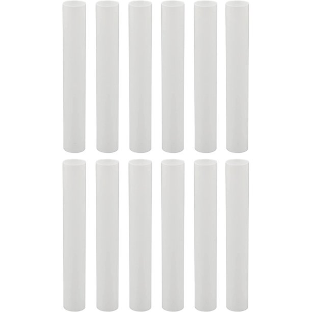 Set of 12, 6 Inch Tall White Plastic Candle Covers Sleeves Chandelier Socket Covers Candelabra