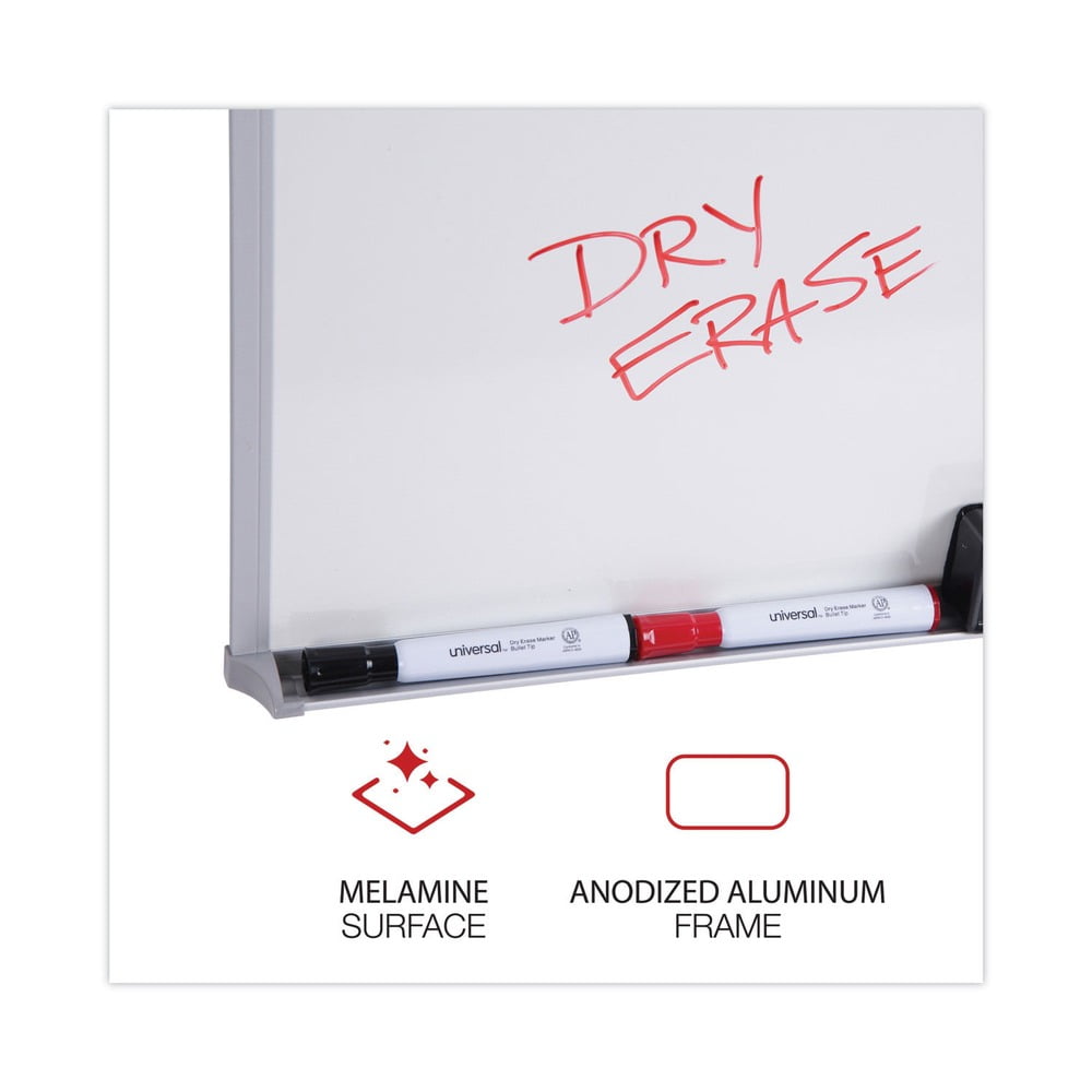 Universal UNV43622 24 in. x 18 in. Melamine Dry Erase Board with Anodized Aluminum Frame - White Surface