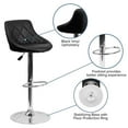 thumbnail image 5 of Bowery Hill Adjustable Quilted Bucket Seat Bar Stool in Black, 5 of 11