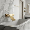 thumbnail image 5 of Wowow Double-Handle Wall-Mount Roman Tub Faucet with Waterfall Spout in Gold, 5 of 9