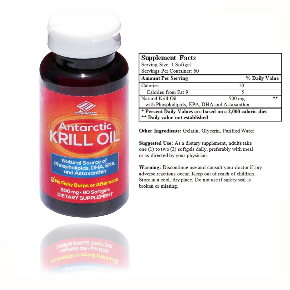 Antarctic Krill Oil 500 Mg (60 Softgels)