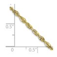 thumbnail image 3 of 10K Yellow Gold 2.25mm Diamond Cut Extra-Lite Rope Chain, 3 of 4
