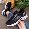 thumbnail image 6 of Women's Lightweight Breathable Knit Running Shoes, Non-Slip Air Cushion Athletic Sneakers, Black, 6 of 6