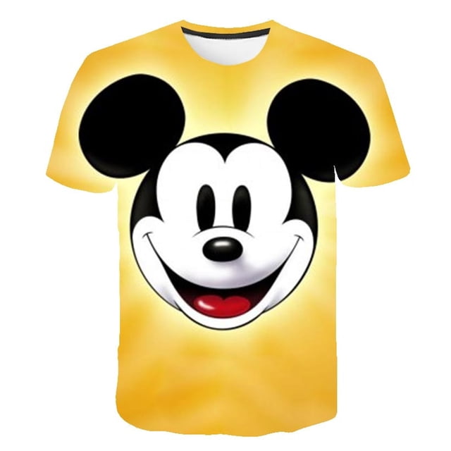 Camisetas de dibujos animados para niños y niñas, camiseta con estampado de Mickey Mouse para niños, camiseta de manga corta de verano para niños, camisetas de dibujos animados, ropa 14T Gao Jinjia LED