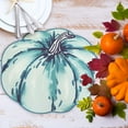 thumbnail image 3 of OVZME 4PCS Fall Placemats, Autumn Printed Pumpkin Place Mats for Kitchen Dining Table, Thanksgiving Harvest Halloween Holiday Decor Placemat, Water-Proof, Each 13" x 15", Dark Blue, 3 of 6