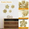 thumbnail image 4 of 4 PCS Gold Metal Flowers Wall Decor 9.8" 3D Multi-layer Modern Floral Art for Living Room Home Decor & Bedroom Hanging Wall Decoration for Hallway Small Shabby Chic Home Accessories Mounted Gifts, 4 of 16