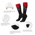 thumbnail image 3 of Naloa Black Dog Red Background Knee Socks, High Socks Long Stretchy Sock Women Knee High Stocking, Long Socks for Women, 3 of 6