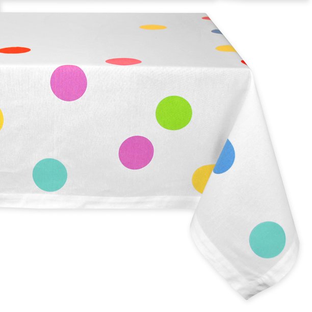 DII Confetti Print Tablecloth, 52"x52", 100 Cotton