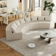 thumbnail image 3 of Modular Corduroy Curved Sectional Sofa Couch for Living Room,Corduroy Comfy Upholstered Cloud Couch，Free Combination Curved Sofa with Pillows and High-Density Foam for Salon, 3 of 4