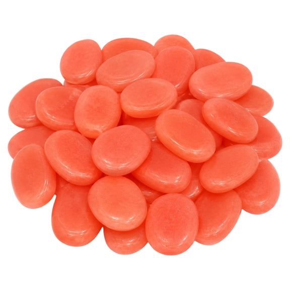 Glow in the Dark Garden Rocks, 20 Pack Large Plastic Decorative Pebbles for Yard, Vase and Walkway, Orange
