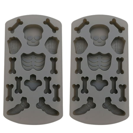 

2Pcs Halloween Creative Silicone Baking Molds Human Skeleton Molds (Dark Grey)