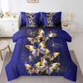 thumbnail image 1 of YST Gold Butterfly 7-Piece Bedding Set, Wild Animal Wildlife, Full, Navy Blue and Gold Comforter Set, 1 of 4