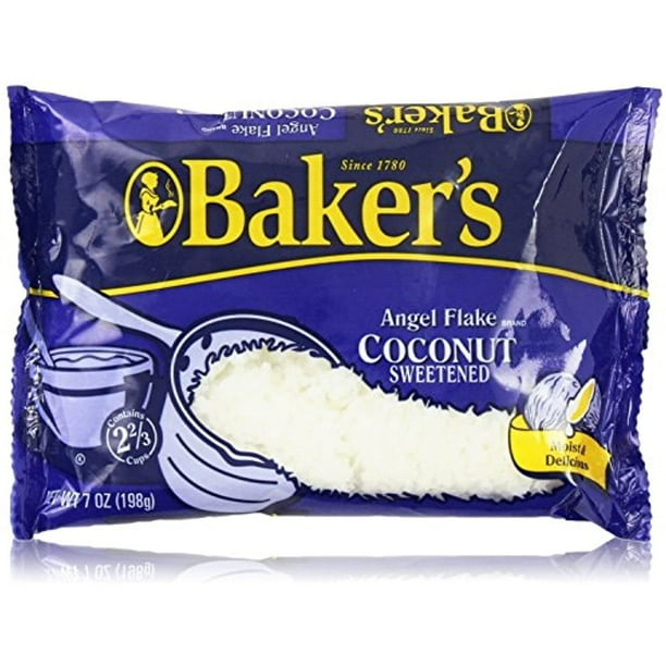 Bakers Angel Flake Coconut Sweetened (2 Pack) 7Ounces Each Bag
