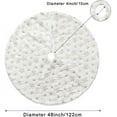 thumbnail image 5 of Christmas Tree Skirt, 36 inches White&Silver Luxury Faux Fur Tree Skirt with Snowflakes Super Soft Thick Plush Tree Skirt for Xmas Tree Decoration (Silver, 36/48inch/90/122cm) - 36inch/90cm, 5 of 7