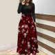thumbnail image 2 of Vestidos de Navidad Para Mujer Estampado de Árbol de Navidad Manga Larga Cuello Redondo Vestido Largo Playa Casual Maxi Sundress Odeerbi  ODB203009, 2 of 6