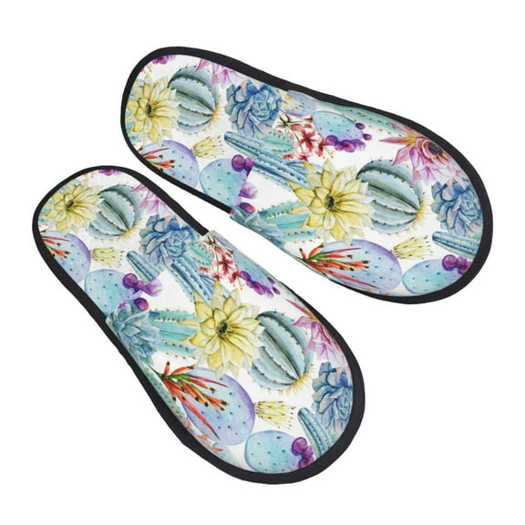 House Slippers for Women Men - Cactus Lightweight House Shoes Fuzzy Slippers, Soft Slip-On Cozy House Slippers for Woman Indoor Outdoor