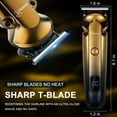 thumbnail image 3 of Hatteker 7-in-1 Men's Grooming Kit, Hair Clipper, Beard Trmmer, Cordless Waterproof Trimmer with Nose Ear Trimmer, Gold, 3 of 7