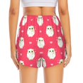 thumbnail image 4 of Running Shorts for Women, Cartoon Cute Hamster Rose Red Workout Athletic Shorts with Pockets, Lounge Yoga Shorts Women, 4 of 7