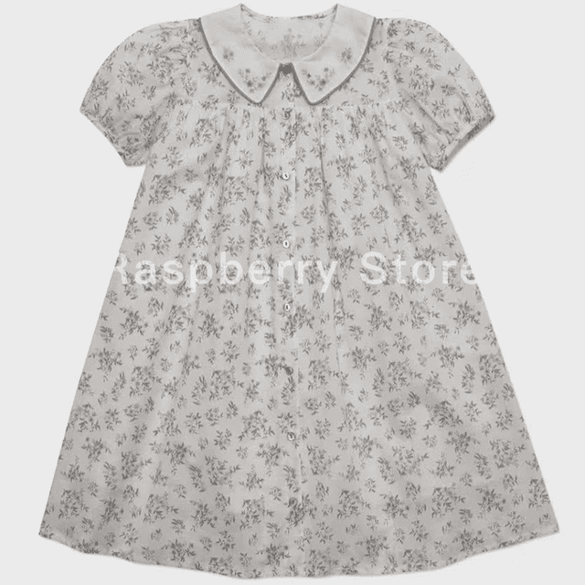 Robe pour Filles, Blouse pour Enfants, Jupe Courte avec Motif Floral