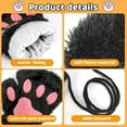 thumbnail image 3 of Cat Claw Bear Paw Fingerless Winter Plush Gloves, 3 of 5