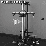 Eonfit Cable Machine for Home Gym, LAT Pulldown Cable Crossover Machine Workout Station Pulley System Tower with Leg Holder, LAT Bar, Foot Board Accessories