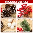 thumbnail image 7 of Ayieyill 115Pcs Christmas Pine Cones, Mixced Snowflake Ornaments and Berry Pine Branch Set, 7 of 7