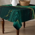 thumbnail image 4 of Green Marble Table Cloth Waterproof Tablecloths, Gold Abstract Vintage Modern Ombre Art Tablecloth Dining Table Cover for Kitchen Party Tabletop Outdoor, Square Tablecloth 60x60 Inch, 4 of 9