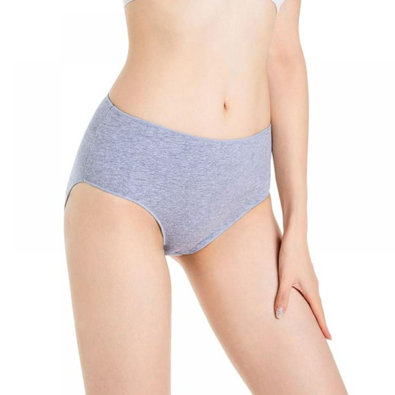 Women's Cotton Underwear Breathable Solid High Waist Soft Briefs  Comfortable Panties 