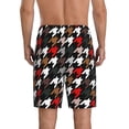 thumbnail image 4 of Lsque Houndstooth Green Red Mens Sleep Pajama Shorts,Short Pajama Pants, Cotton Ultra-Soft Knit-4X-Large, 4 of 9