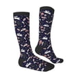 thumbnail image 3 of Picia Women Crew Soft Moisture-wicking Socks Retro Rabbit Flower Pattern Design Cotton Socks, One Size fit All, 3 of 9
