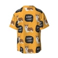 thumbnail image 2 of Disketp Men's Hawaiian Corgi Print Shirts Button Down Holiday Beach Shirts-X-Large, 2 of 7