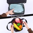 thumbnail image 2 of Bolsa de almuerzo con aislamiento de doble compartimento para mujeres, bolsa de mano aislada para hombre, peso ligero y caja de almuerzo portátil para la escuela, picnic, camping, viajes (negro), 2 of 5